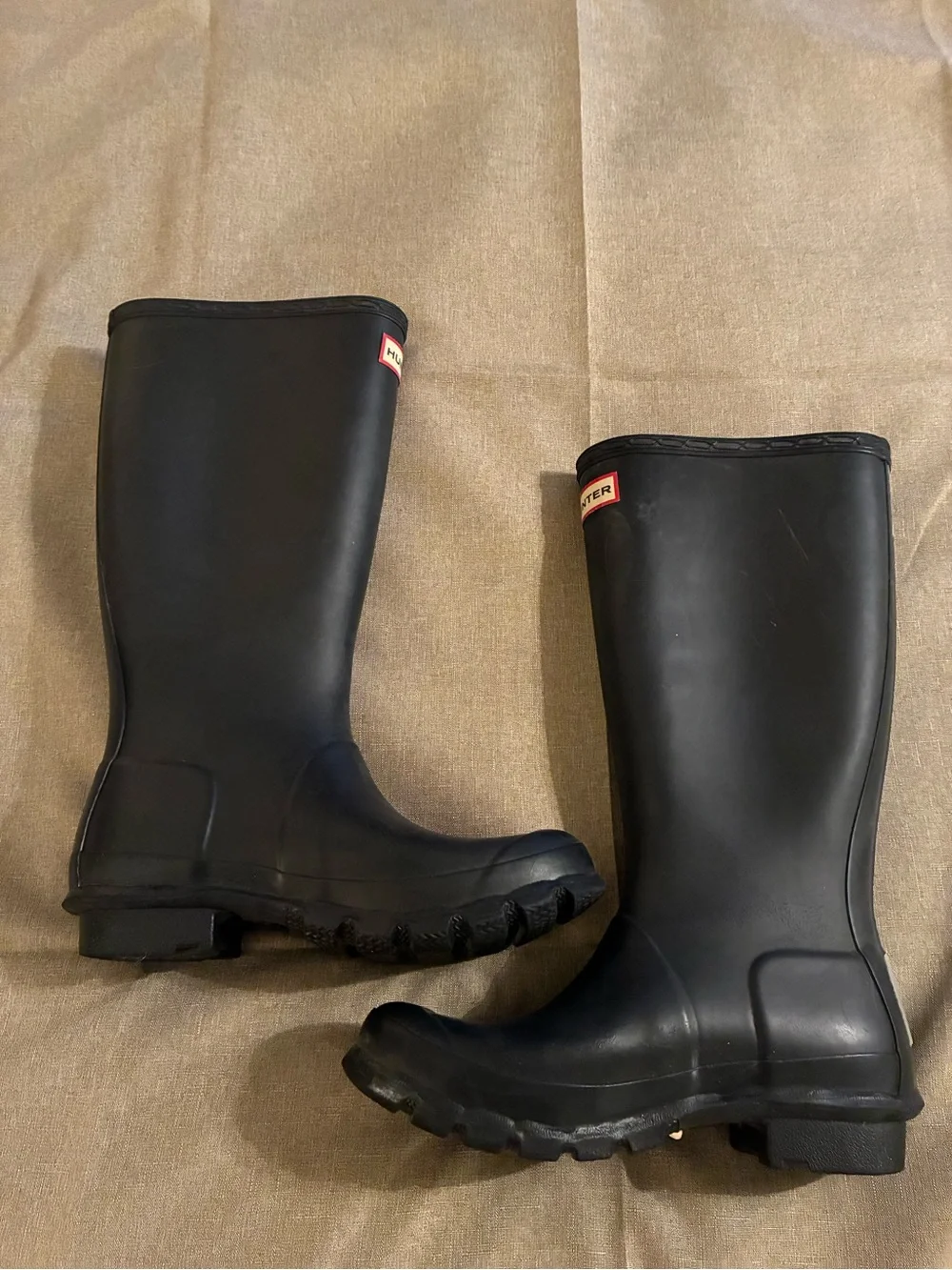 Hunter Big Kids’ Original Tall Rain Boots Black Girls Sz 5/Boys 4 Waterproof EUC
